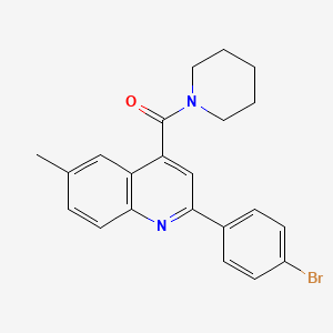 molecular formula C22H21BrN2O B4275514 [2-(4-BROMOPHENYL)-6-METHYL-4-QUINOLYL](PIPERIDINO)METHANONE 