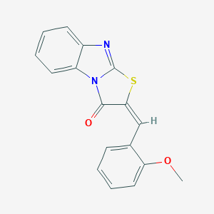 molecular formula C17H12N2O2S B427554 2-(2-Methoxybenzylidene)(1,3)thiazolo(3,2-A)benzimidazol-3(2H)-one 