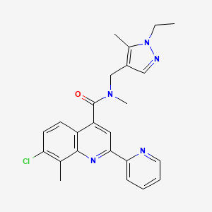 7-chloro-N-[(1-ethyl-5-methyl-1H-pyrazol-4-yl)methyl]-N,8-dimethyl-2-(pyridin-2-yl)quinoline-4-carboxamide