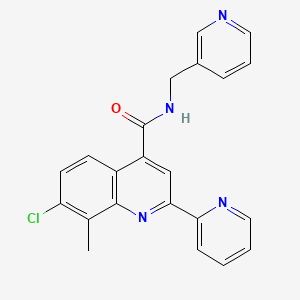 molecular formula C22H17ClN4O B4275555 7-CHLORO-8-METHYL-2-(PYRIDIN-2-YL)-N-[(PYRIDIN-3-YL)METHYL]QUINOLINE-4-CARBOXAMIDE 