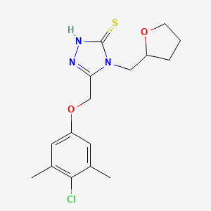 5-[(4-chloro-3,5-dimethylphenoxy)methyl]-4-(tetrahydro-2-furanylmethyl)-4H-1,2,4-triazole-3-thiol