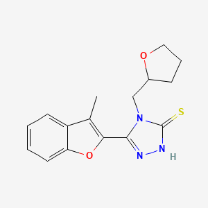 molecular formula C16H17N3O2S B4275569 5-(3-methyl-1-benzofuran-2-yl)-4-(tetrahydrofuran-2-ylmethyl)-4H-1,2,4-triazole-3-thiol 