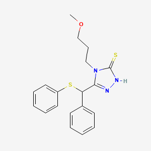 4-(3-methoxypropyl)-5-[phenyl(phenylthio)methyl]-4H-1,2,4-triazole-3-thiol