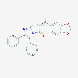 molecular formula C25H16N2O3S B427558 2-(1,3-benzodioxol-5-ylmethylene)-5,6-diphenylimidazo[2,1-b][1,3]thiazol-3(2H)-one 