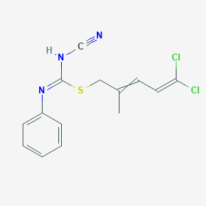 molecular formula C14H13Cl2N3S B427559 (5,5-dichloro-2-methylpenta-2,4-dienyl) N-cyano-N'-phenylcarbamimidothioate CAS No. 353254-67-8
