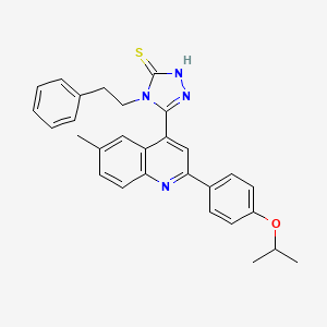 5-[2-(4-isopropoxyphenyl)-6-methyl-4-quinolinyl]-4-(2-phenylethyl)-4H-1,2,4-triazole-3-thiol