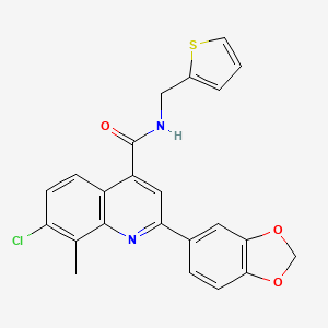 2-(2H-1,3-BENZODIOXOL-5-YL)-7-CHLORO-8-METHYL-N-[(THIOPHEN-2-YL)METHYL]QUINOLINE-4-CARBOXAMIDE