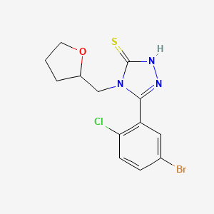 molecular formula C13H13BrClN3OS B4275608 5-(5-bromo-2-chlorophenyl)-4-(tetrahydrofuran-2-ylmethyl)-4H-1,2,4-triazole-3-thiol 