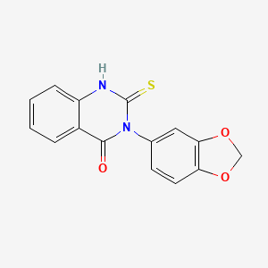 molecular formula C15H10N2O3S B4275636 3-Benzo[1,3]dioxol-5-yl-2-thioxo-2,3-dihydro-1H-quinazolin-4-one 