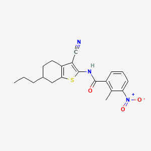 N-(3-cyano-6-propyl-4,5,6,7-tetrahydro-1-benzothiophen-2-yl)-2-methyl-3-nitrobenzamide