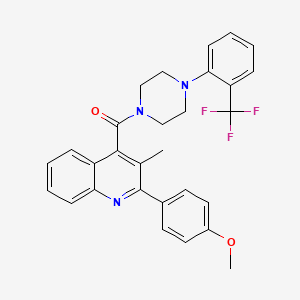 molecular formula C29H26F3N3O2 B4275670 2-(4-methoxyphenyl)-3-methyl-4-({4-[2-(trifluoromethyl)phenyl]-1-piperazinyl}carbonyl)quinoline 