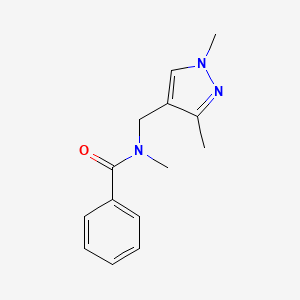 molecular formula C14H17N3O B4275678 N-[(1,3-dimethyl-1H-pyrazol-4-yl)methyl]-N-methylbenzamide 