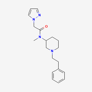 molecular formula C19H26N4O B4275683 N-methyl-N-[1-(2-phenylethyl)piperidin-3-yl]-2-pyrazol-1-ylacetamide 