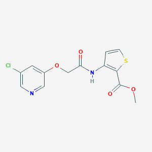 molecular formula C13H11ClN2O4S B427571 Methyl 3-({[(5-chloro-3-pyridinyl)oxy]acetyl}amino)-2-thiophenecarboxylate 