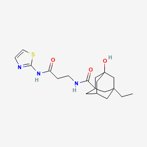 3-ethyl-5-hydroxy-N-[3-oxo-3-(1,3-thiazol-2-ylamino)propyl]adamantane-1-carboxamide