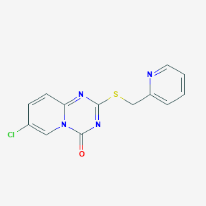 molecular formula C13H9ClN4OS B427574 7-chloro-2-[(2-pyridinylmethyl)sulfanyl]-4H-pyrido[1,2-a][1,3,5]triazin-4-one 