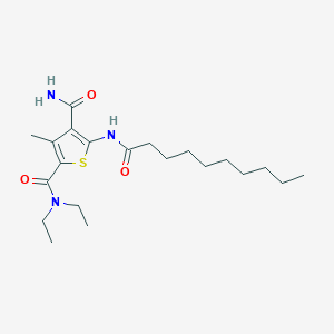 molecular formula C21H35N3O3S B4275762 5-(decanoylamino)-N~2~,N~2~-diethyl-3-methyl-2,4-thiophenedicarboxamide 