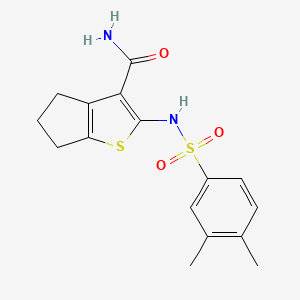 2-{[(3,4-dimethylphenyl)sulfonyl]amino}-5,6-dihydro-4H-cyclopenta[b]thiophene-3-carboxamide