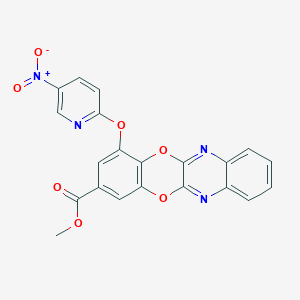 molecular formula C21H12N4O7 B427577 Methyl 4-({5-nitro-2-pyridinyl}oxy)[1,4]benzodioxino[2,3-b]quinoxaline-2-carboxylate 