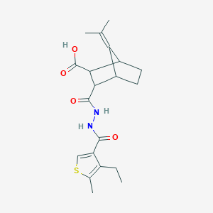 3-({2-[(4-ethyl-5-methyl-3-thienyl)carbonyl]hydrazino}carbonyl)-7-(1-methylethylidene)bicyclo[2.2.1]heptane-2-carboxylic acid