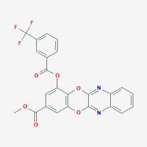 molecular formula C24H13F3N2O6 B427580 Methyl 4-[3-(trifluoromethyl)benzoyl]oxy-[1,4]benzodioxino[3,2-b]quinoxaline-2-carboxylate 