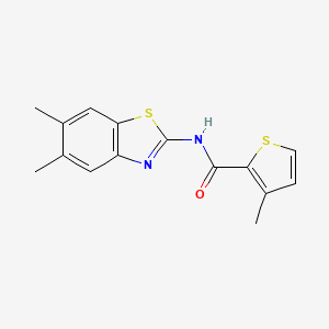 molecular formula C15H14N2OS2 B4275836 N-(5,6-dimethyl-1,3-benzothiazol-2-yl)-3-methyl-2-thiophenecarboxamide 