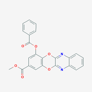 molecular formula C23H14N2O6 B427586 Methyl 4-(benzoyloxy)[1,4]benzodioxino[2,3-b]quinoxaline-2-carboxylate 