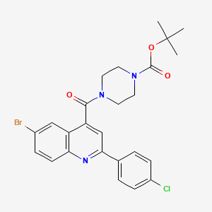 molecular formula C25H25BrClN3O3 B4275860 tert-butyl 4-{[6-bromo-2-(4-chlorophenyl)-4-quinolinyl]carbonyl}-1-piperazinecarboxylate 