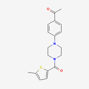 molecular formula C18H20N2O2S B4275875 1-(4-{4-[(5-METHYL-2-THIENYL)CARBONYL]PIPERAZINO}PHENYL)-1-ETHANONE 