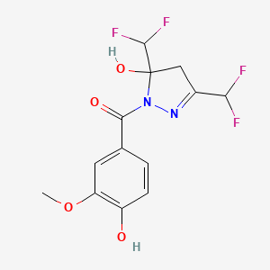 [3,5-bis(difluoromethyl)-5-hydroxy-4,5-dihydro-1H-pyrazol-1-yl](4-hydroxy-3-methoxyphenyl)methanone