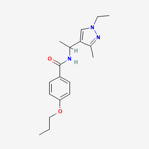 N-[1-(1-ethyl-3-methyl-1H-pyrazol-4-yl)ethyl]-4-propoxybenzamide