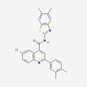 molecular formula C27H22BrN3OS B4275931 6-bromo-N-(5,6-dimethyl-1,3-benzothiazol-2-yl)-2-(3,4-dimethylphenyl)-4-quinolinecarboxamide 