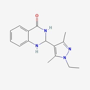 molecular formula C15H18N4O B4275936 2-(1-ethyl-3,5-dimethyl-1H-pyrazol-4-yl)-2,3-dihydroquinazolin-4(1H)-one 