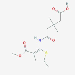 molecular formula C14H19NO5S B4275941 5-{[3-(methoxycarbonyl)-5-methyl-2-thienyl]amino}-3,3-dimethyl-5-oxopentanoic acid 