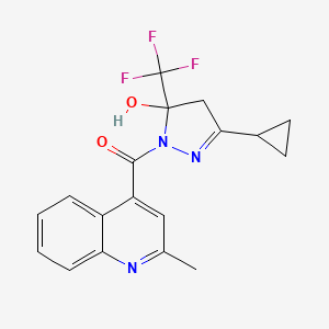 [3-cyclopropyl-5-hydroxy-5-(trifluoromethyl)-4,5-dihydro-1H-pyrazol-1-yl](2-methylquinolin-4-yl)methanone