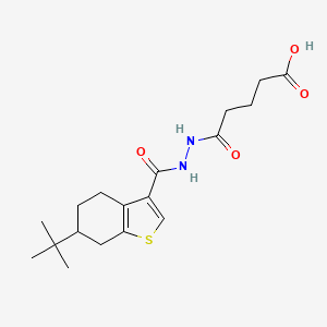 molecular formula C18H26N2O4S B4275964 5-{2-[(6-tert-butyl-4,5,6,7-tetrahydro-1-benzothien-3-yl)carbonyl]hydrazino}-5-oxopentanoic acid 