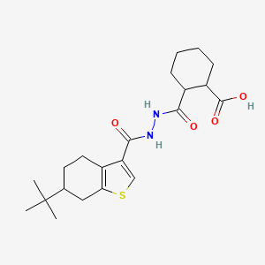 molecular formula C21H30N2O4S B4275978 2-({2-[(6-Tert-butyl-4,5,6,7-tetrahydro-1-benzothiophen-3-yl)carbonyl]hydrazinyl}carbonyl)cyclohexanecarboxylic acid 