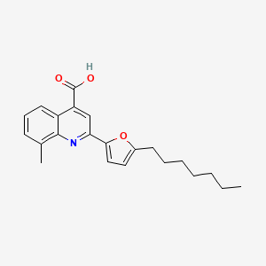 2-(5-Heptylfuran-2-yl)-8-methylquinoline-4-carboxylic acid