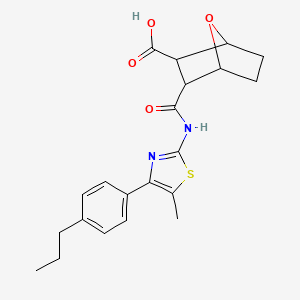 3-{[5-Methyl-4-(4-propylphenyl)-1,3-thiazol-2-yl]carbamoyl}-7-oxabicyclo[2.2.1]heptane-2-carboxylic acid