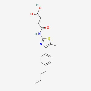 molecular formula C18H22N2O3S B4276005 4-{[4-(4-butylphenyl)-5-methyl-1,3-thiazol-2-yl]amino}-4-oxobutanoic acid 