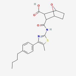 molecular formula C22H26N2O4S B4276011 3-({[4-(4-butylphenyl)-5-methyl-1,3-thiazol-2-yl]amino}carbonyl)-7-oxabicyclo[2.2.1]heptane-2-carboxylic acid 