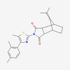 molecular formula C24H26N2O2S B4276021 2-[4-(2,4-DIMETHYLPHENYL)-5-METHYL-1,3-THIAZOL-2-YL]-8-ISOPROPYLIDENEHEXAHYDRO-1H-4,7-METHANOISOINDOLE-1,3(2H)-DIONE 