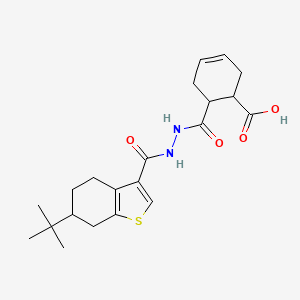 6-({2-[(6-Tert-butyl-4,5,6,7-tetrahydro-1-benzothiophen-3-yl)carbonyl]hydrazinyl}carbonyl)cyclohex-3-ene-1-carboxylic acid