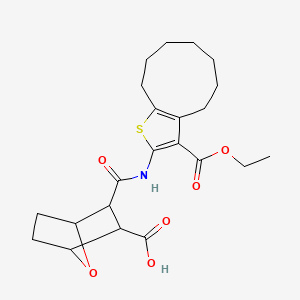 3-{[3-(ethoxycarbonyl)-5,6,7,8,9,10-hexahydro-4H-cyclonona[b]thiophen-2-yl]carbamoyl}-7-oxabicyclo[2.2.1]heptane-2-carboxylic acid