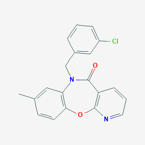 molecular formula C20H15ClN2O2 B427604 6-(3-chlorobenzyl)-8-methylpyrido[2,3-b][1,5]benzoxazepin-5(6H)-one 