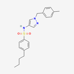 molecular formula C21H25N3O2S B4276060 4-BUTYL-N-{1-[(4-METHYLPHENYL)METHYL]-1H-PYRAZOL-4-YL}BENZENE-1-SULFONAMIDE 