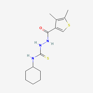 molecular formula C14H21N3OS2 B4276078 N-cyclohexyl-2-[(4,5-dimethyl-3-thienyl)carbonyl]hydrazinecarbothioamide 