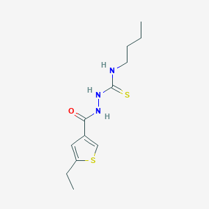 molecular formula C12H19N3OS2 B4276084 N-butyl-2-[(5-ethyl-3-thienyl)carbonyl]hydrazinecarbothioamide 