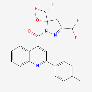 [3,5-bis(difluoromethyl)-5-hydroxy-4,5-dihydro-1H-pyrazol-1-yl][2-(4-methylphenyl)quinolin-4-yl]methanone