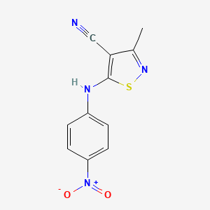 molecular formula C11H8N4O2S B4276109 3-METHYL-5-(4-NITROANILINO)-4-ISOTHIAZOLECARBONITRILE 